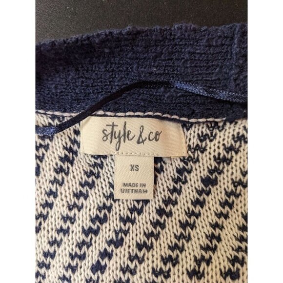 Style & Co Mixed-Knit Fringe-Trim Cardigan Size XS Bin E - Picture 3 of 8